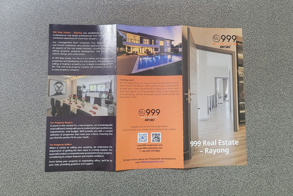 999 Real Estate Rayong Tri Fold Brochure